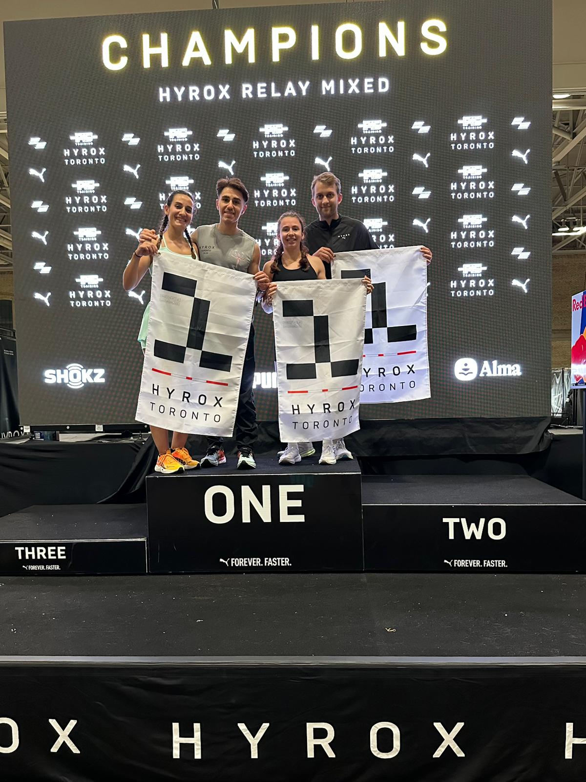 HYROX Toronto Champions - YFF athletes on the podium